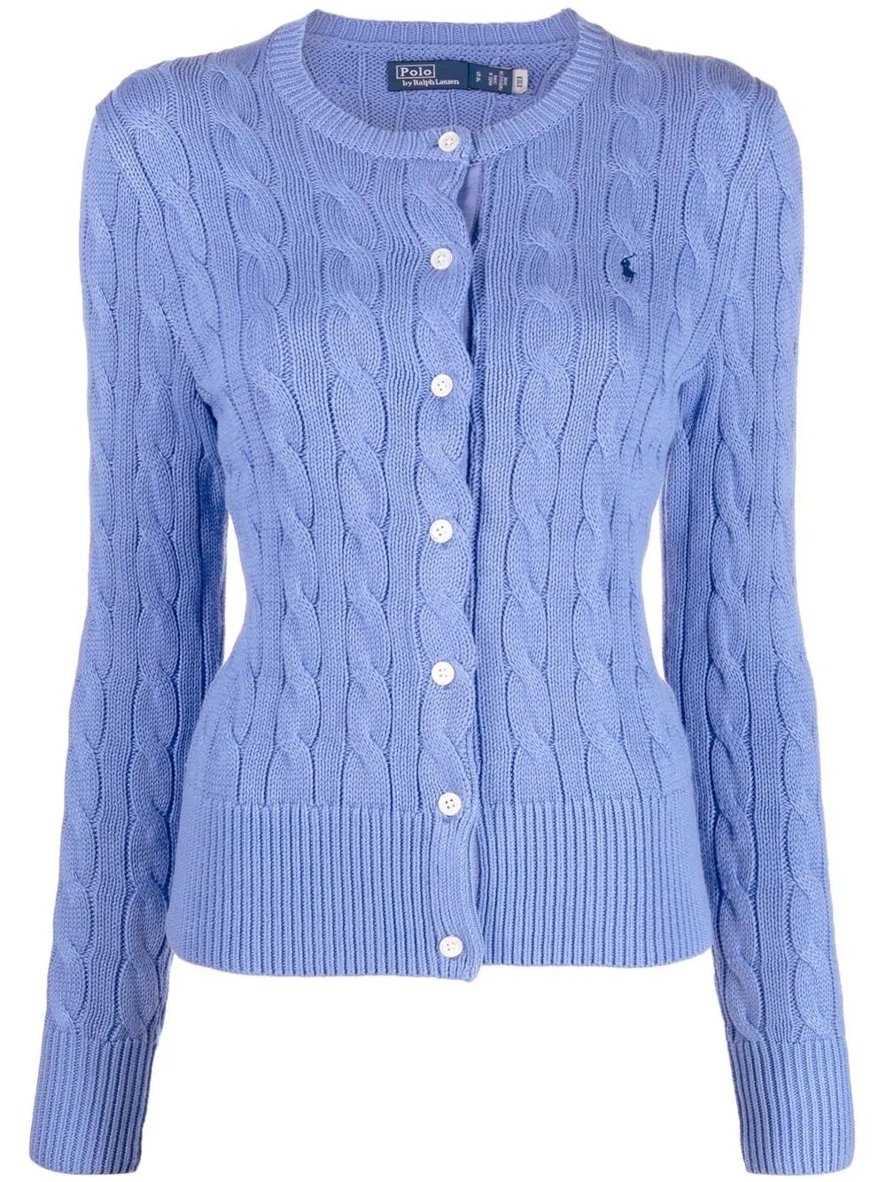 Ralph Lauren Cable Knit Cotton Crewneck Cardigan